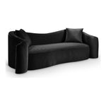 Destin 91" Velvet Upholstered Sofa in Black