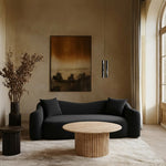 Destin 91" Velvet Upholstered Sofa in Black