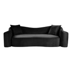 Destin 91" Velvet Upholstered Sofa in Black
