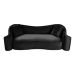 Destin 91" Velvet Upholstered Sofa in Black