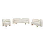 Daphne 89" Velvet Upholstered Sofa in Cream
