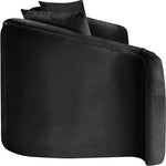 Destin 91" Velvet Upholstered Sofa in Black