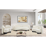 Daphne 89" Velvet Upholstered Sofa in Cream