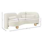 Daphne 89" Velvet Upholstered Sofa in Cream
