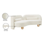 Daphne 89" Velvet Upholstered Sofa in Cream