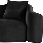 Destin 91" Velvet Upholstered Sofa in Black