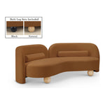 Daphne 89" Velvet Upholstered Sofa in Saddle