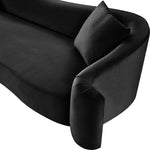 Destin 91" Velvet Upholstered Sofa in Black