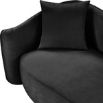 Destin 91" Velvet Upholstered Sofa in Black