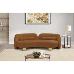 Daphne 89" Velvet Upholstered Sofa in Saddle