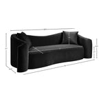 Destin 91" Velvet Upholstered Sofa in Black