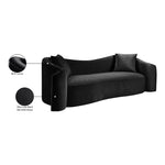 Destin 91" Velvet Upholstered Sofa in Black