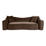 Destin 91" Velvet Upholstered Sofa in Brown