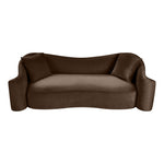 Destin 91" Velvet Upholstered Sofa in Brown
