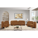 Daphne 89" Velvet Upholstered Sofa in Saddle