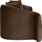 Destin 91" Velvet Upholstered Sofa in Brown