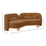 Daphne 89" Velvet Upholstered Sofa in Saddle