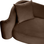 Destin 91" Velvet Upholstered Sofa in Brown