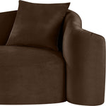 Destin 91" Velvet Upholstered Sofa in Brown