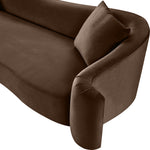 Destin 91" Velvet Upholstered Sofa in Brown