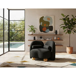 Daphne Boucle Fabric Upholstered Chair in Black