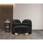 Daphne Boucle Fabric Upholstered Chair in Black