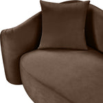 Destin 91" Velvet Upholstered Sofa in Brown