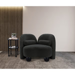 Daphne Boucle Fabric Upholstered Chair in Black