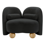 Daphne Boucle Fabric Upholstered Chair in Black
