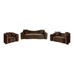 Destin 91" Velvet Upholstered Sofa in Brown