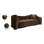Destin 91" Velvet Upholstered Sofa in Brown