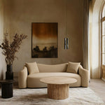Destin 91" Velvet Upholstered Sofa in Camel