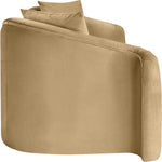 Destin 91" Velvet Upholstered Sofa in Camel