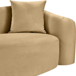 Destin 91" Velvet Upholstered Sofa in Camel