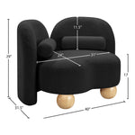 Daphne Boucle Fabric Upholstered Chair in Black