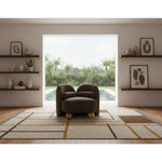 Daphne Boucle Fabric Upholstered Chair in Brown