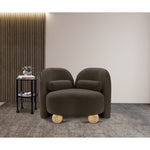 Daphne Boucle Fabric Upholstered Chair in Brown