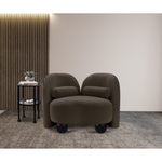 Daphne Boucle Fabric Upholstered Chair in Brown