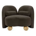 Daphne Boucle Fabric Upholstered Chair in Brown