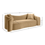 Destin 91" Velvet Upholstered Sofa in Camel