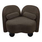 Daphne Boucle Fabric Upholstered Chair in Brown