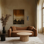 Destin 91" Velvet Upholstered Sofa in Cognac