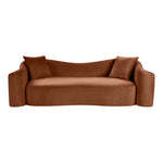 Destin 91" Velvet Upholstered Sofa in Cognac