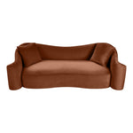 Destin 91" Velvet Upholstered Sofa in Cognac