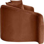 Destin 91" Velvet Upholstered Sofa in Cognac