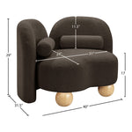 Daphne Boucle Fabric Upholstered Chair in Brown