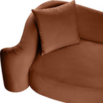 Destin 91" Velvet Upholstered Sofa in Cognac