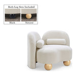 Daphne Boucle Fabric Upholstered Chair in Cream