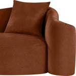 Destin 91" Velvet Upholstered Sofa in Cognac
