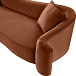 Destin 91" Velvet Upholstered Sofa in Cognac